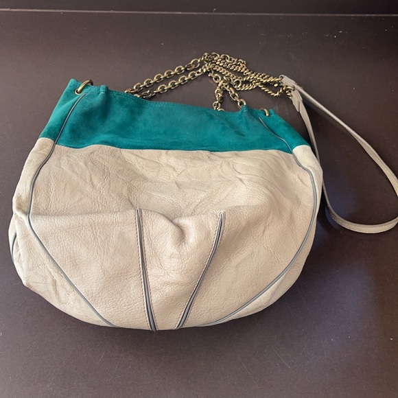 Chloe Leather Colorblock Handbag with Crossbody Strap - Picture 6 of 6